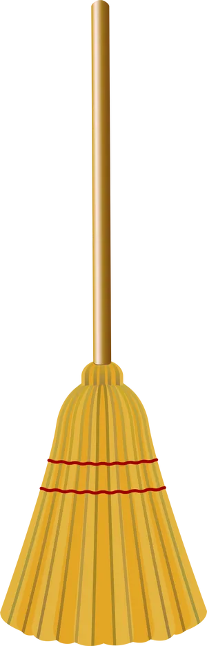 Traditional Yellow Broom Illustration PNG Image