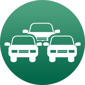 Traffic Icon Two Carsand One Overtaking PNG Image