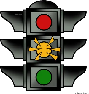 Traffic Light Cartoon Illustration PNG Image