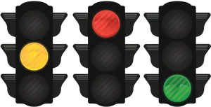 Traffic Light Signals Illustration PNG Image