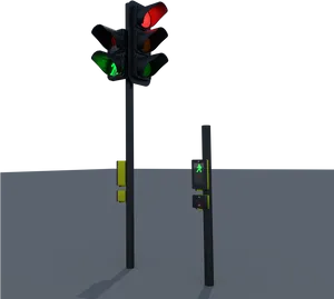 Traffic Lightand Pedestrian Signal PNG Image