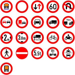 Traffic Restriction Signs Collection PNG Image