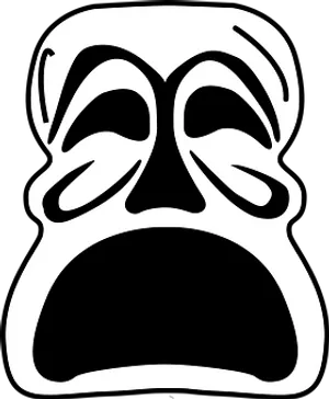 Tragic Theater Mask Vector PNG Image