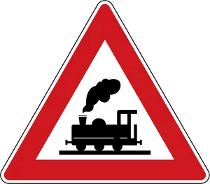 Train Crossing Sign PNG Image