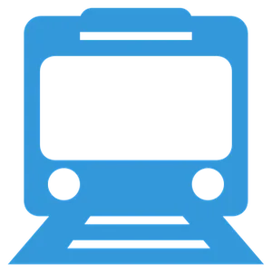Train Icon Blue Background PNG Image