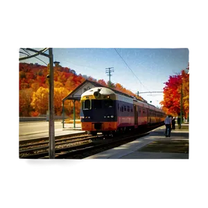 Train Station During Fall Png Cuj PNG Image