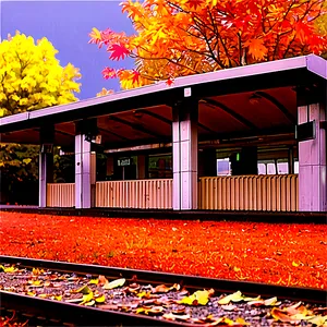 Train Station During Fall Png Jjc PNG Image