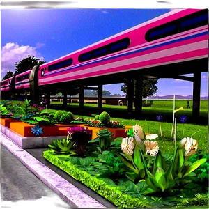 Train Station Garden Png Rqn PNG Image