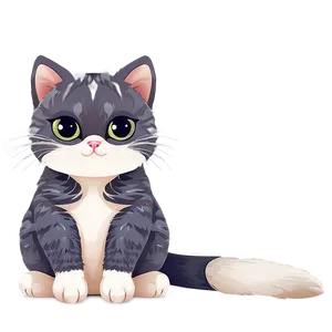 Tranquil Kawaii Cat Graphic Png Cfn PNG Image