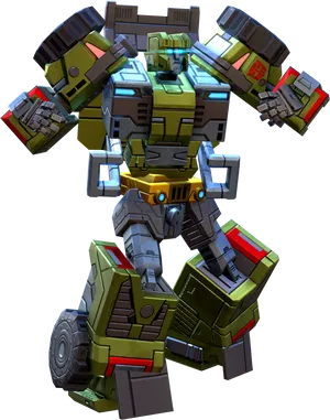 Transformers_ Green_ Robot_ Render.png PNG Image