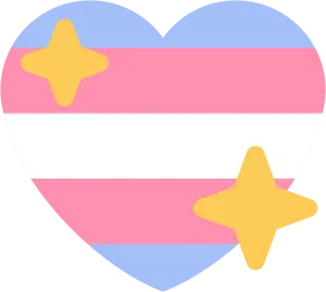 Transgender Pride Heartwith Stars PNG Image