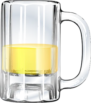 Transparent Beer Mug Half Full PNG Image