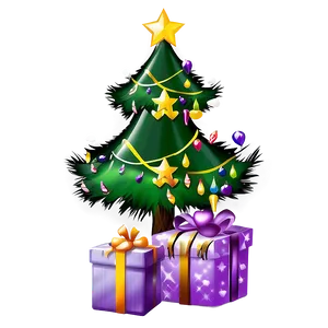 Transparent Christmas Tree With Presents Png 32 PNG Image