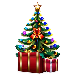 Transparent Christmas Tree With Presents Png Uxe PNG Image