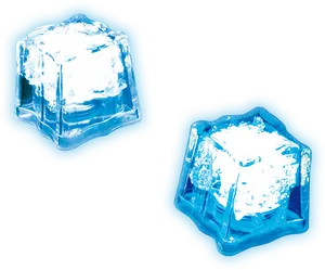 Transparent Ice Cubeson Blue Background.png PNG Image