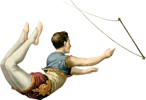 Trapeze Artistin Action PNG Image