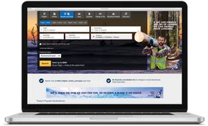 Travel Booking Laptop Mockup PNG Image