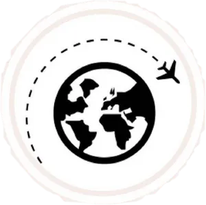 Travel Icon Airplaneand Globe PNG Image