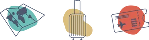 Travel Icons Set World Suitcase Ticket PNG Image