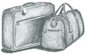 Travel Luggage Sketch PNG Image