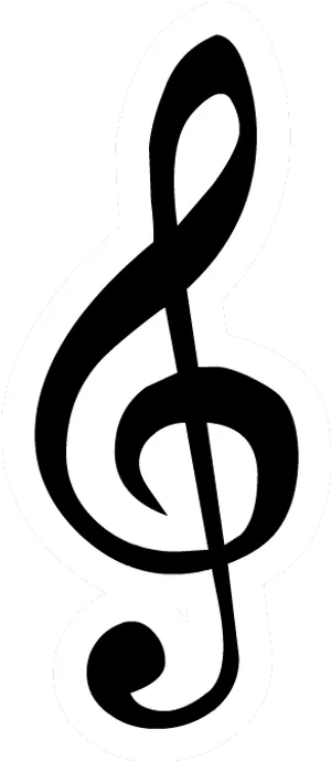 Treble Clef Tattoo Design PNG Image