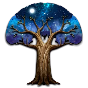 Tree Of Life Night Sky Background Png 95 PNG Image