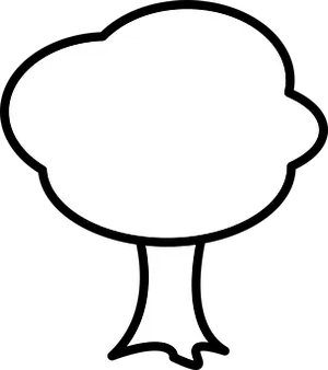 Tree Silhouette Blackand White PNG Image