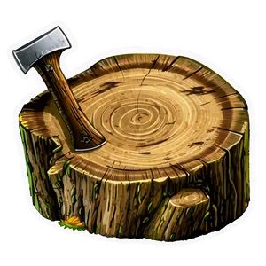 Tree Stump With Axe Png Qhx PNG Image