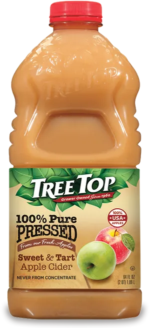 Tree Top Pure Pressed Apple Cider Bottle PNG Image