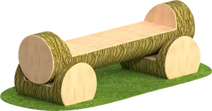 Tree Trunk Design Bench PNG Image