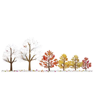 Treeline With Falling Leaves Png 3 PNG Image