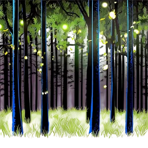 Treeline With Fireflies Png 71 PNG Image