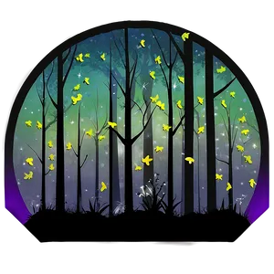 Treeline With Fireflies Png Ysd21 PNG Image