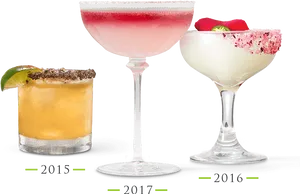 Trendy Cocktails Through Years PNG