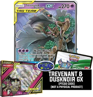 Trevenant Dusknoir G X Pokemon Card PNG Image