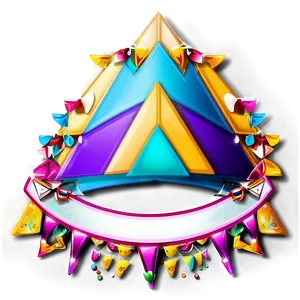 Triangle Banner With Pom Poms Png Ejr PNG Image