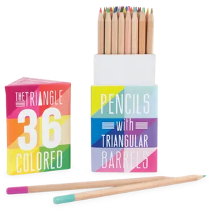 Triangular Colored Pencils Packaging PNG Image