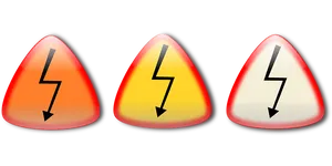 Triangular Hazard Signs With Lightning PNG Image