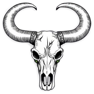 Tribal Bull Skull Design Png Psp PNG Image