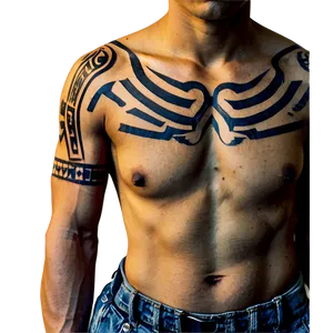 Tribal Chest Tattoo Inspiration Png Wee PNG Image