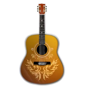 Tribal Design Acoustic Guitar Png Wtl PNG Image