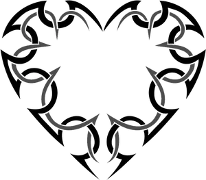 Tribal Heart Tattoo Design PNG Image