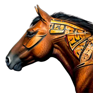 Tribal Horse Head Tattoo Png Ajq82 PNG Image