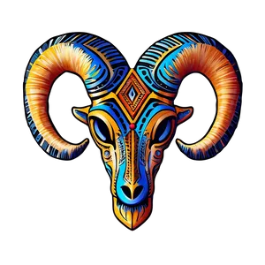 Tribal Ram Head Tattoo Png Jqw10 PNG Image