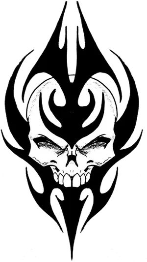 Tribal Skull Tattoo Design PNG Image