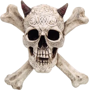 Tribal Skulland Crossbones PNG Image