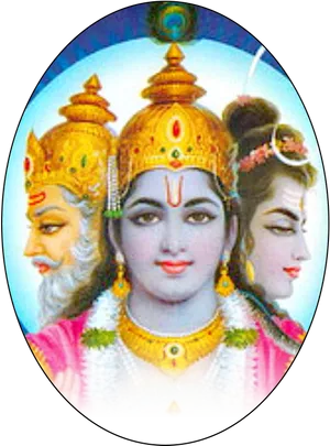 Trimurti Representation Vishnu Shiva Brahma.png PNG Image