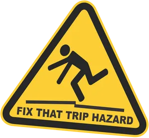 Trip Hazard Warning Sign PNG Image