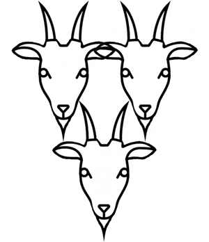 Triple Goat Heads Illusion PNG Image