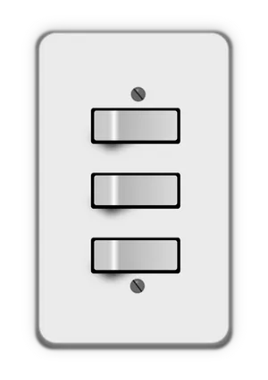 Triple Light Switch Panel PNG Image